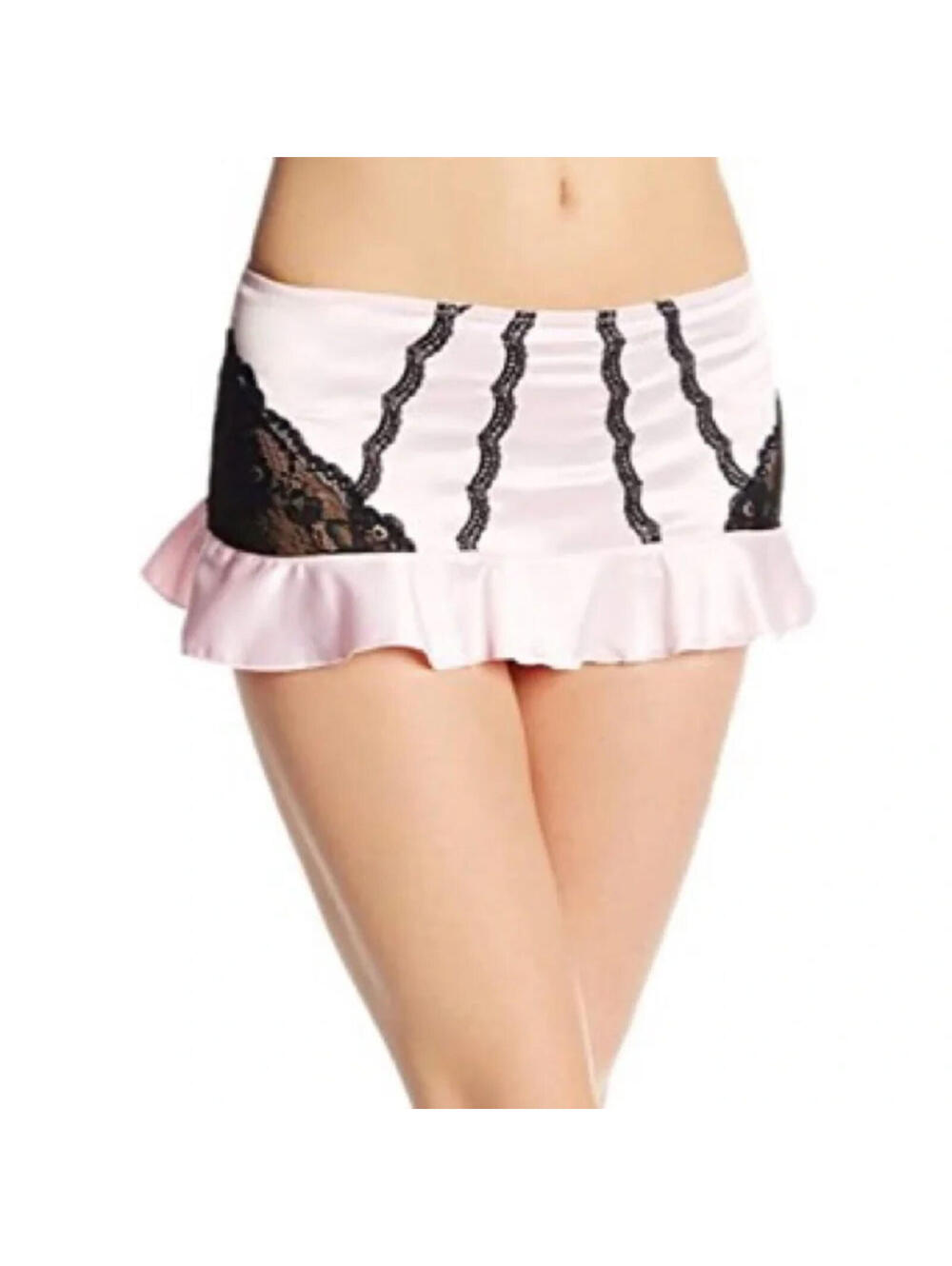 Jezebel promise micro mini lingerie skirt pink blk NWT Med